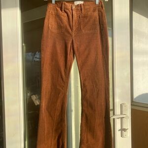 GAP 70’s Flare Corduroy Pants High Rise Rust Brown Size 28 6R